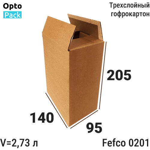 Коробка картонная 140х95х205 мм