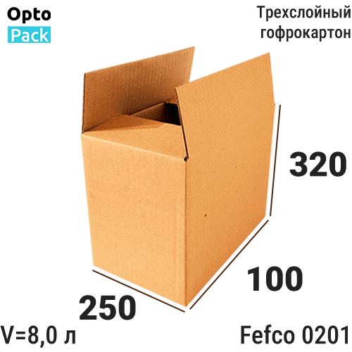 Коробка картонная 250х100х320 мм