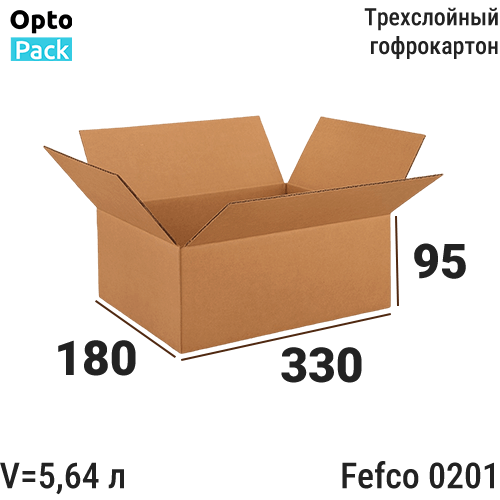 Коробка картонная 330х180х95 мм