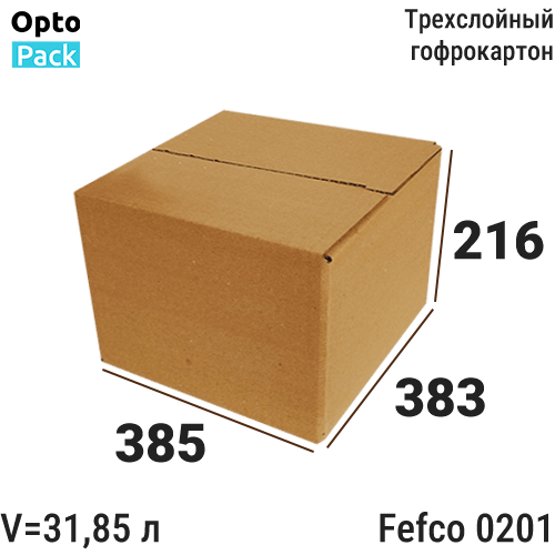 Коробка картонная 385х383х216 мм