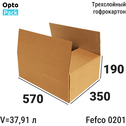 Коробка картонная 570х350х190 мм