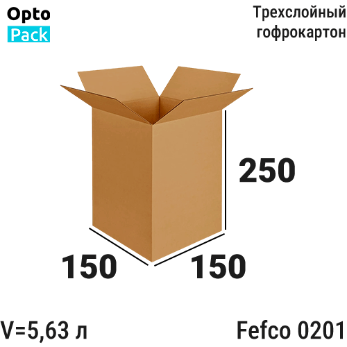 Коробка картонная 150х150х250 мм