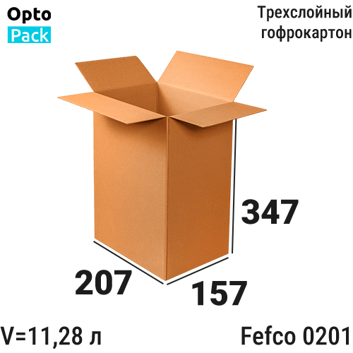 Коробка картонная 207х157х347 мм