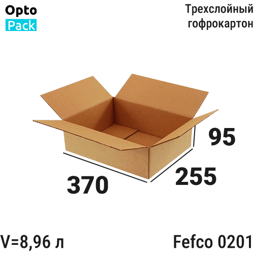 Коробка картонная 370х255х95 мм